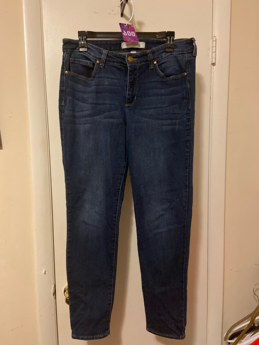 Vintage America Women's Dark Wash Skinny Jeans - Navy Indigo